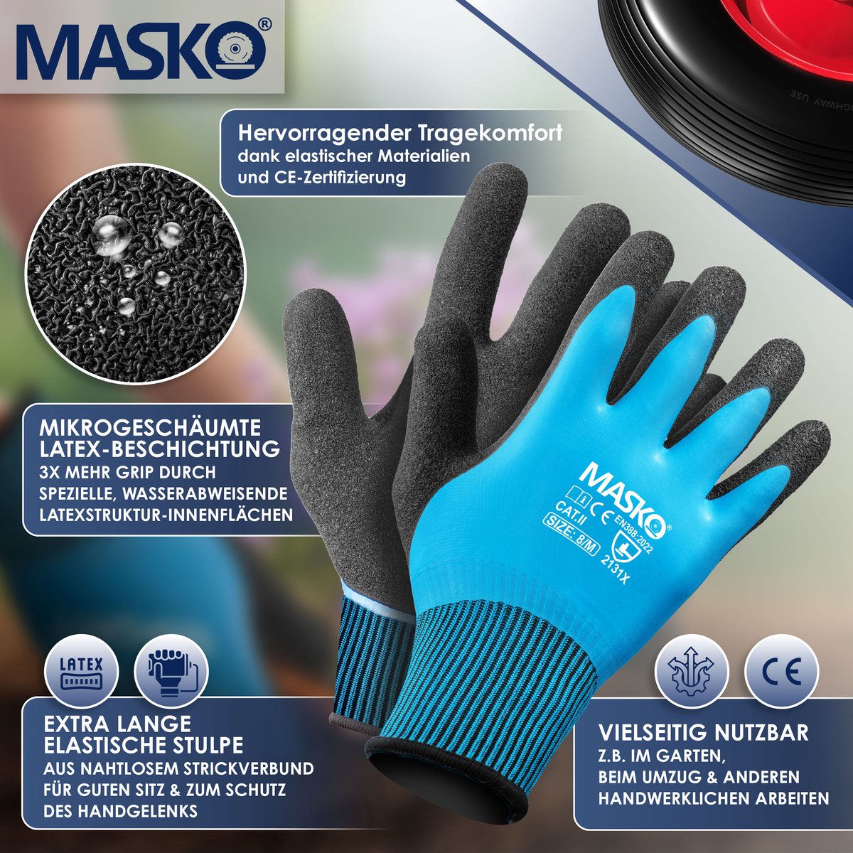 MASKO® Kruiwagenwiel Massief - 4.80/4.00-8 Ø 390mm - Zwart