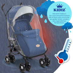 KIDIZ® Kinderwagen - Wandelwagen - Kinderbuggy - Blauw •