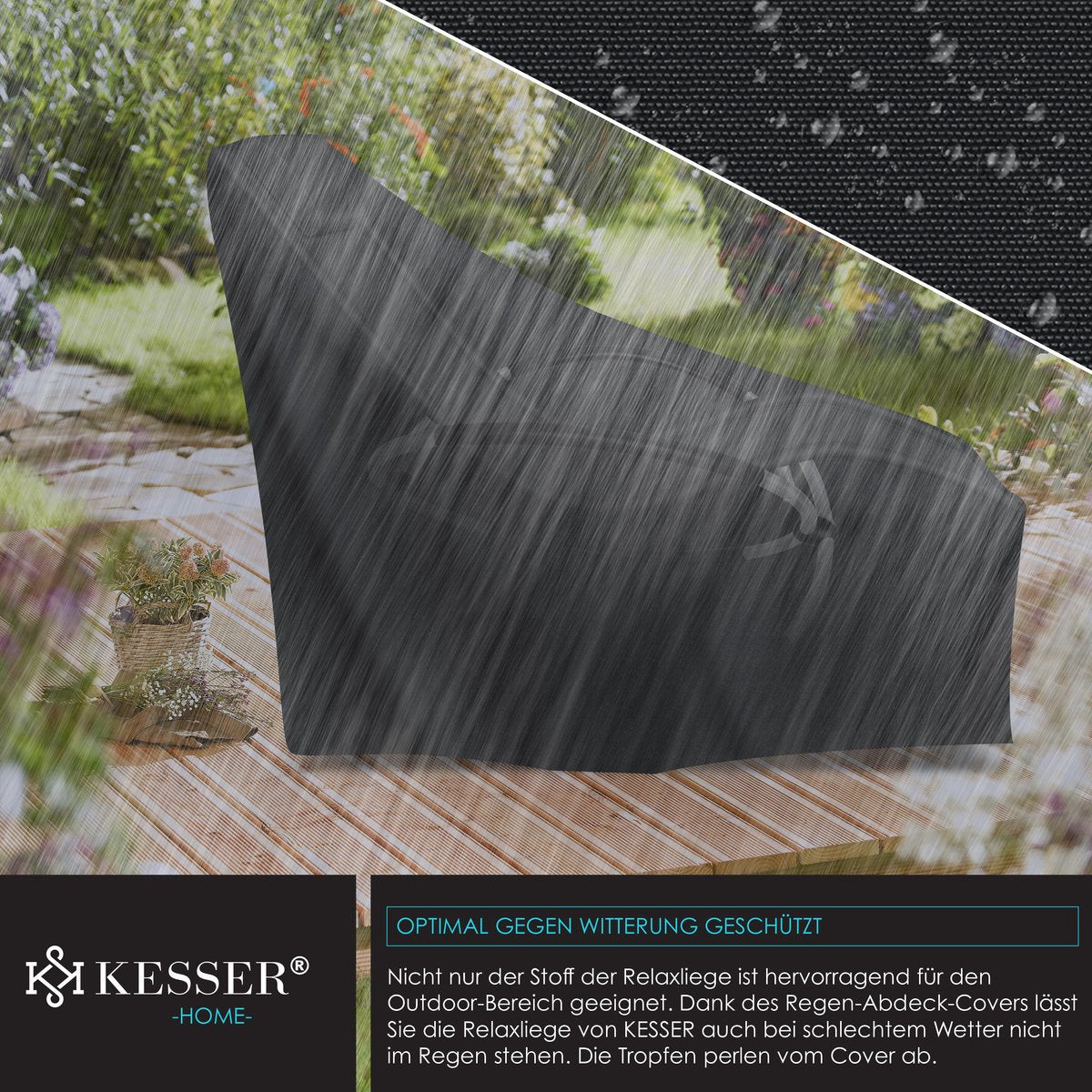 Ligbed - Ligstoel - Zonnebed - Relaxstoel - Zwart - KESSER®