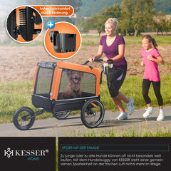 Hondenfietskar - Hondenkar  - Fietskar hond - tot 40 kg - Oranje