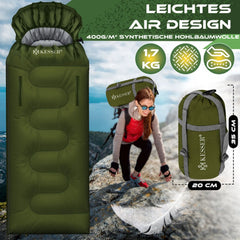 KESSER® Outdoor Slaapzak - voor volwassenen en kinderen - Groen