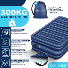 KESSER® Luchtbed - Opblaasbaar Matras - Elektrische Pomp - Blauw •