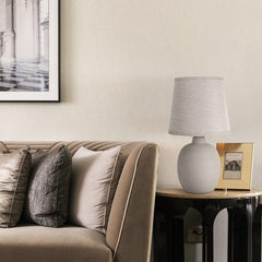 Aigostar Tafellamp 130200PTT - Keramiek - Lamp met witte kap - H31 cm