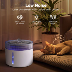 Nobleza Drinkfontein Kat - Kattenfontein - Drinkbak Kat - Waterdispenser Kat - 2L - wit •