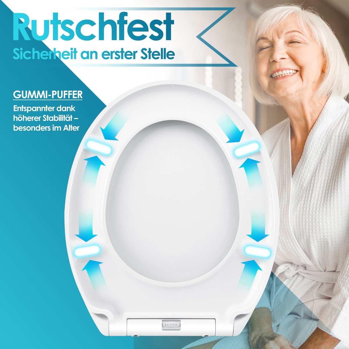 KESSER® WC bril met Soft Close Deksel - Toiletbril - Wit