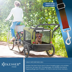 KESSER® Hondenfietskar tot 40 kg 3in1 Hondenbuggy - Fietskar Hond Jogger - Khaki