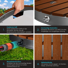 KESSER® Tuindouche met geïntegreerd voetpedaal - Buitendouche Saunadouche Camping Douche Houtlook ⌀70 Rond - Donkerbruin