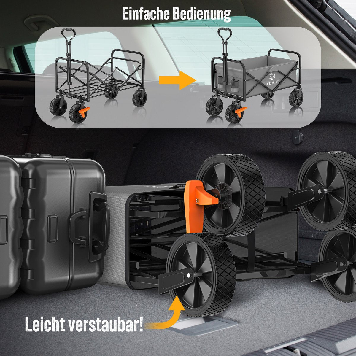 KESSER® Bolderkar - Opvouwbaar - Bolderwagen - Grijs
