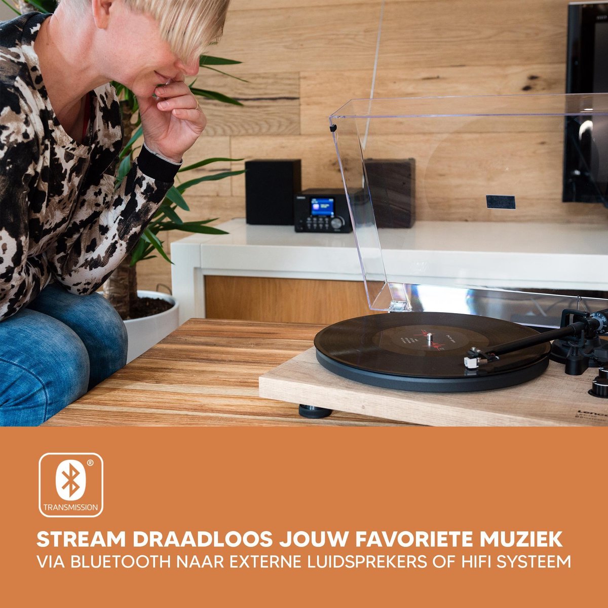 Lenco Platenspeler met Bluetooth - LBT-188PI - Hout •