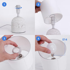 Tafellamp - Bureaulamp - Tafellamp slaapkamer - Wit - Aigostar