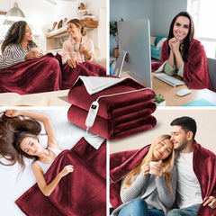 KESSER® Elektrische deken - Warmtedeken - 200x180cm - Rood •