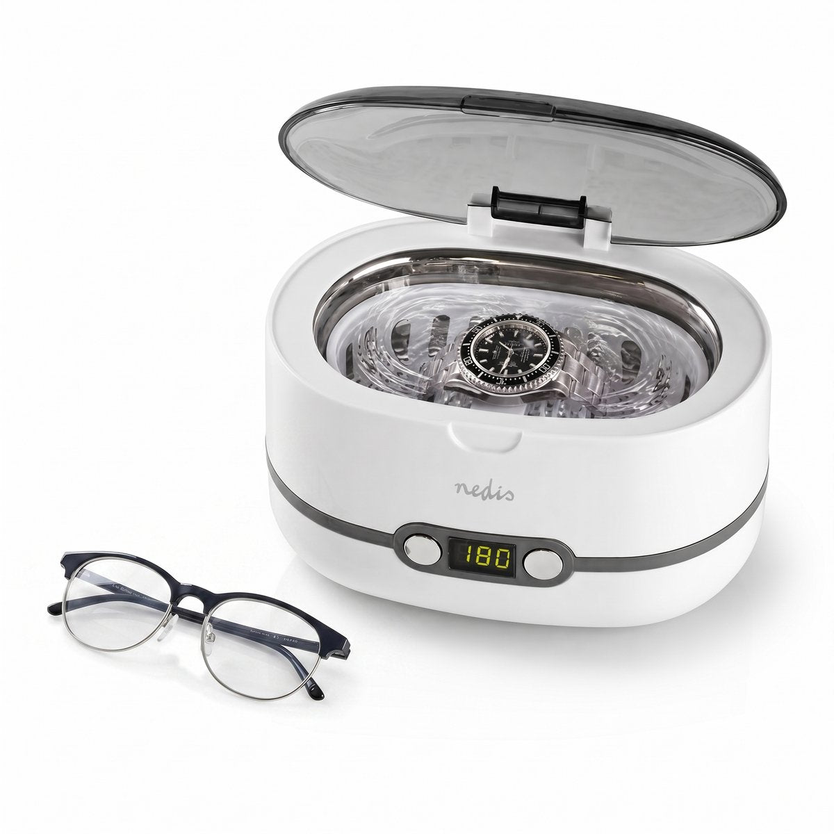 Nedis Ultrasone Juwelenreiniger - Netvoeding - 230 V AC 50 Hz - 0.6 l - Wit •
