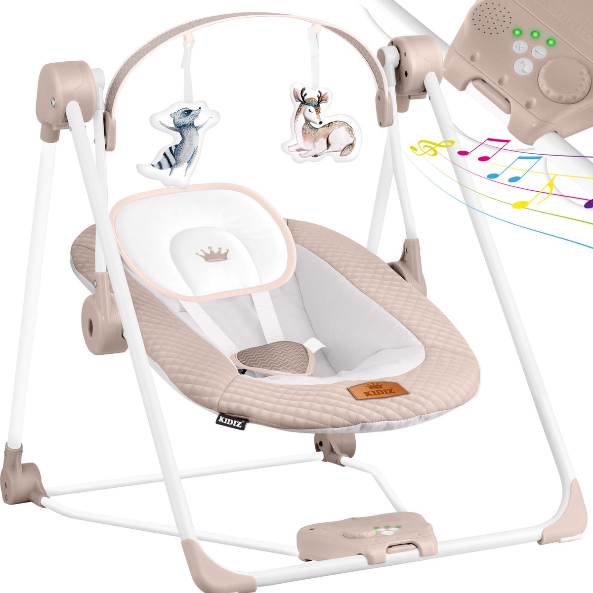 KIDIZ® Baby Swing - Wipstoel - Babyschommel - max 9kg - Beige