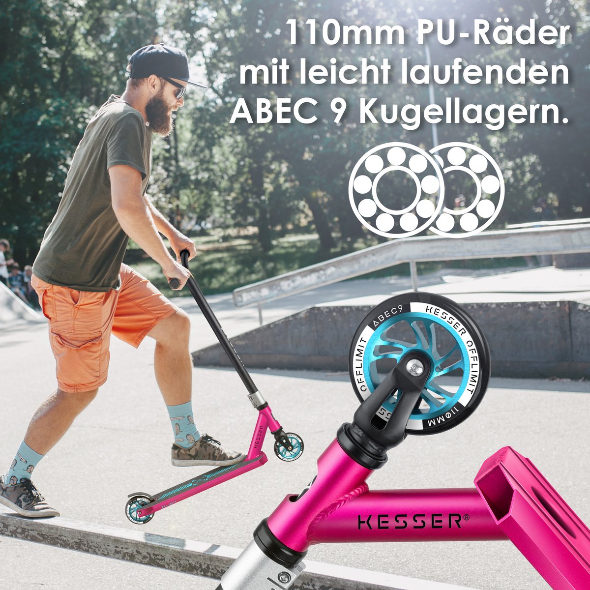 KESSER® Stuntstep voor Volwassenen en Kinderen - Kinderstep - Roze