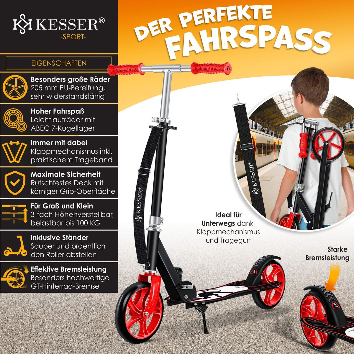 KESSER® Kinderstep - Opvouwbaar - Verstelbaar - Wit •
