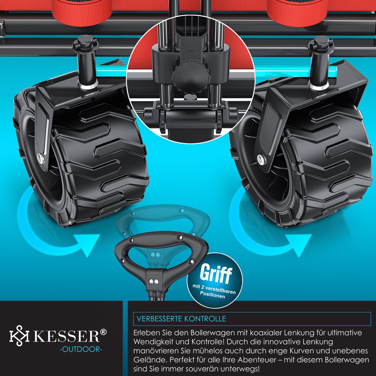KESSER® Bolderkar - Opvouwbaar - Bolderwagen - Rood