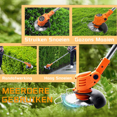 Grenintol 4-in-1 Grastrimmer - Grastrimmer Accu - Kantenmaaier & Bosmaaier Met 2x2000mAh Accu + Lader - 90° Verstelbare Snijkop, Elektrische Bosmaaier Met Dubbele Handgreep & Veiligheidsvergrendeling - Multifunctioneel Voor Tuin & Park