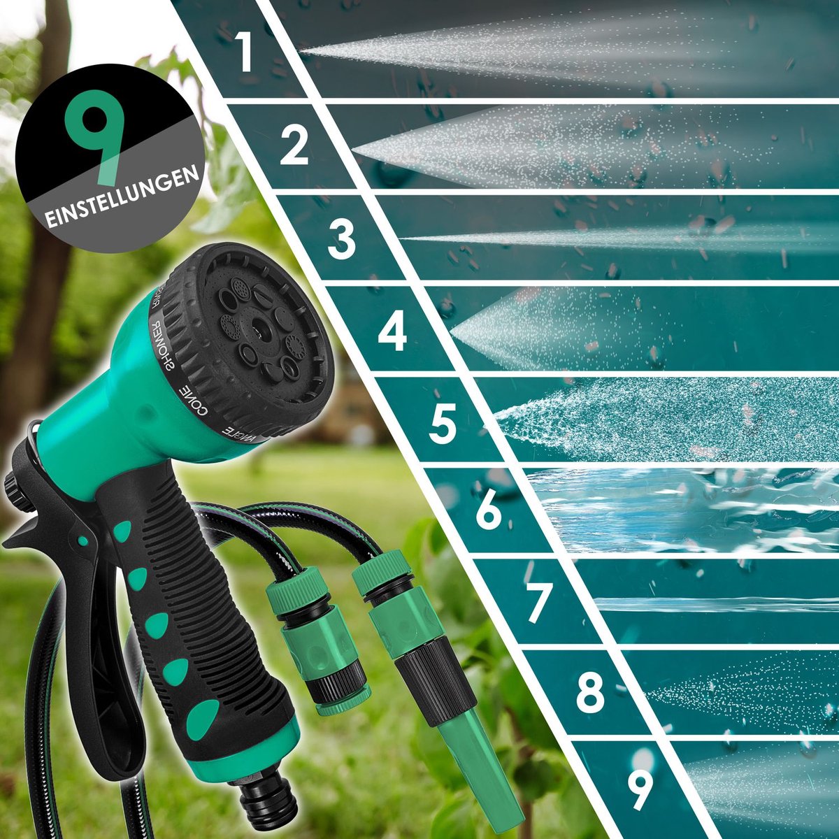 KESSER® Tuinslanghaspel Automatische Wandslangenbox inclusief 30 meter Tuinslang en Muurbevestiging - Blauw