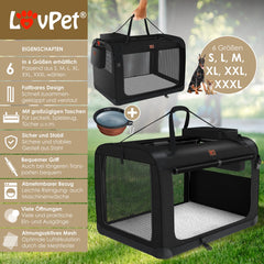 LOVPET® Hondenbench - Hondenbox - Transportbox - 102x69x69 - Zwart