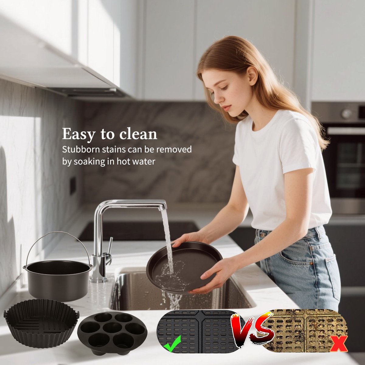 Airfryer Accessoires Complete Set - Ø20cm - Geschikt voor Airfryer XL en XXL - 12 delig - Aigostar