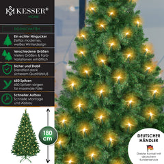 KESSER® Kerstboom met Verlichting Kunstkerstboom inclusief Standaard Snelle montage - 180 cm, Groen, Met LED