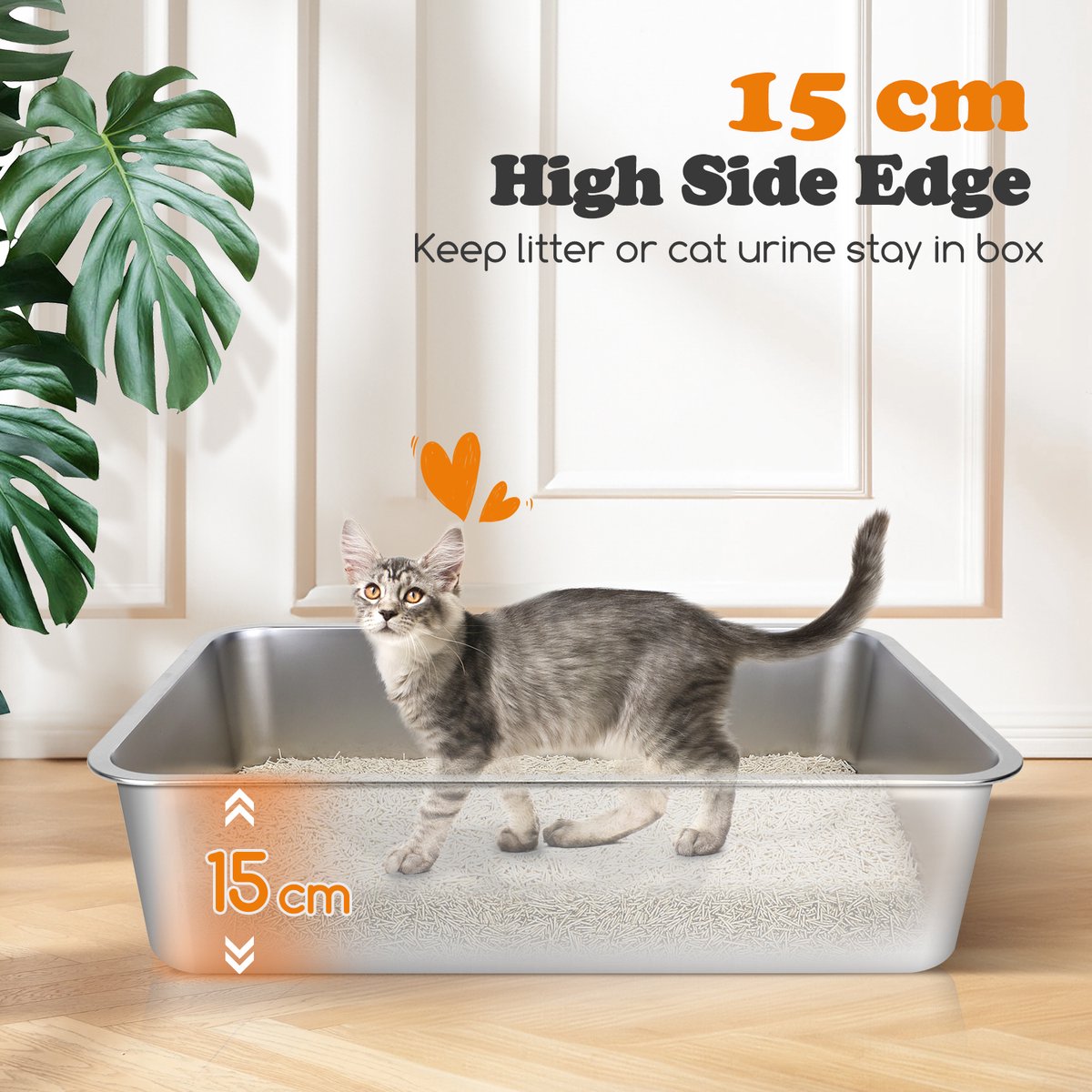 Nobleza RVS Kattenbak XXL - Kattentoilet - 60x40x15cm