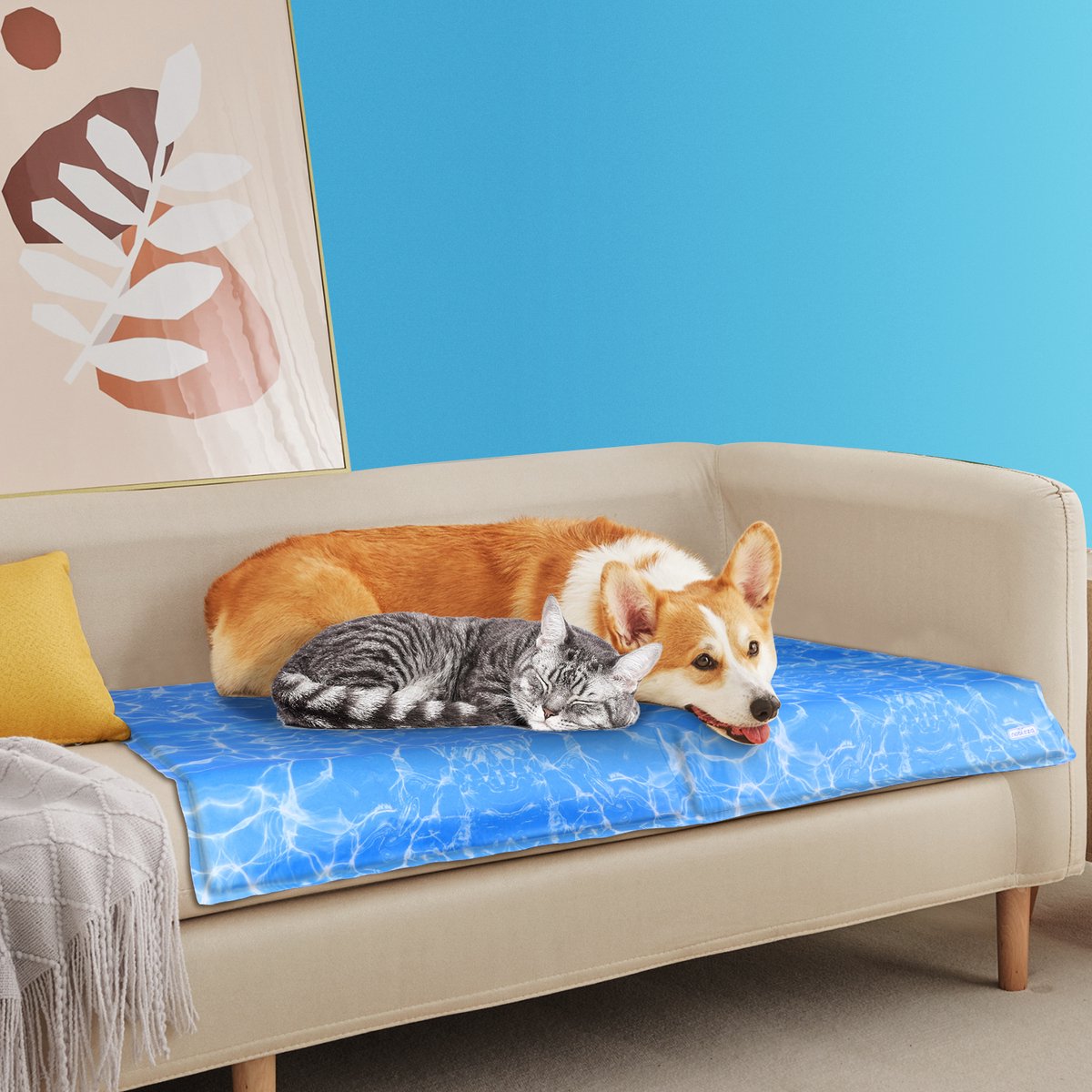 Nobleza Koelmat voor honden en katten - 70x110cm - Blauw
