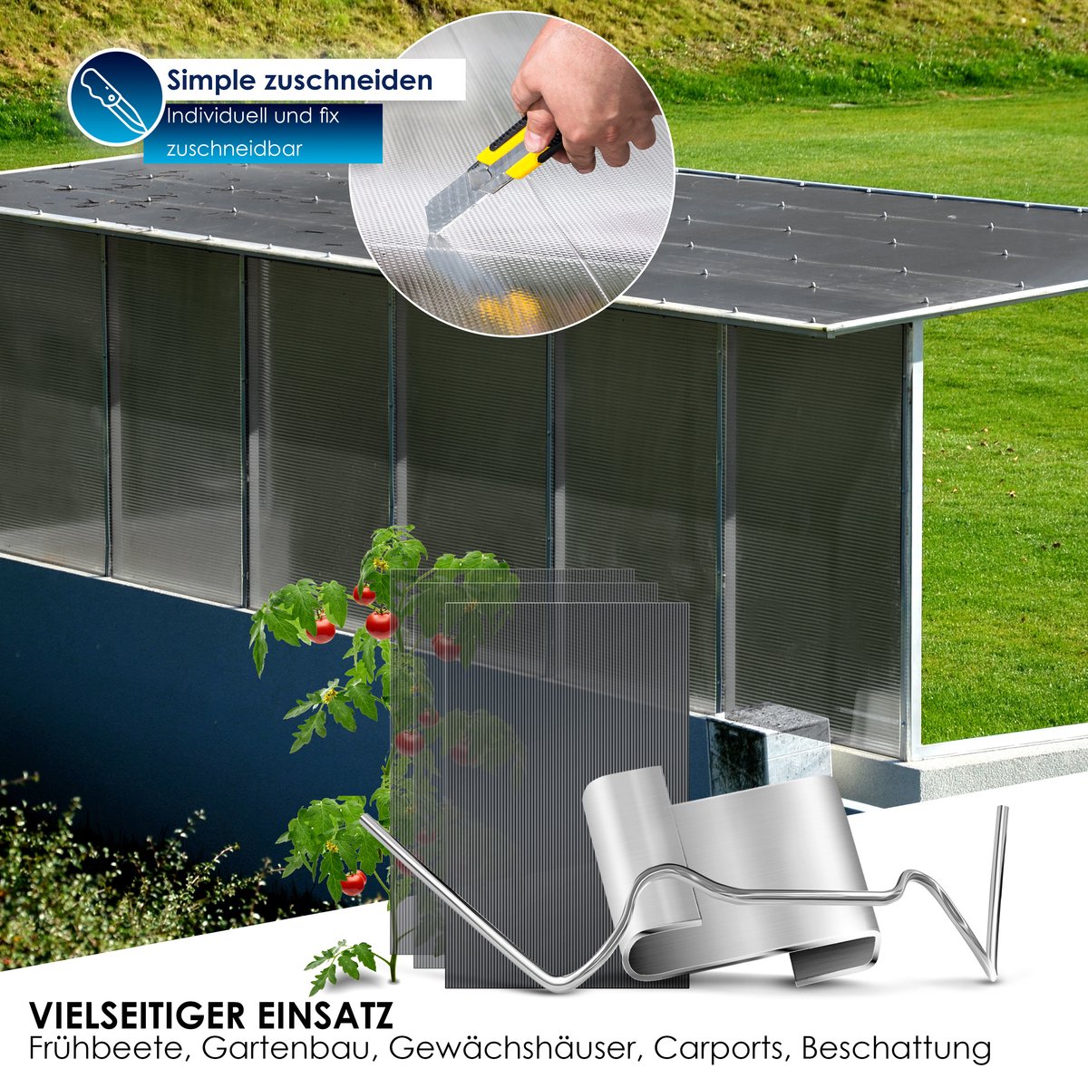 KESSER® 14 Dubbelwandige Polycarbonaat Platen - 150x70cm - Antraciet