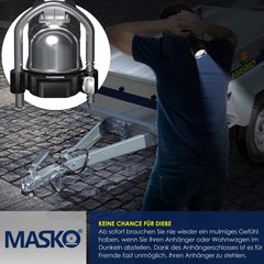 MASKO® Disselslot - Koppelingsslot - Aanhangwagenslot - Zwart