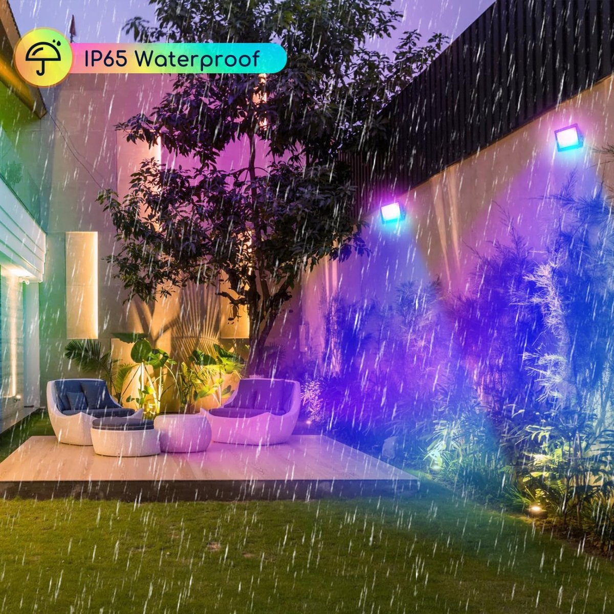 Aigostar RGB LED schijnwerper - IP65 Waterdicht - Dimbaar - 50W