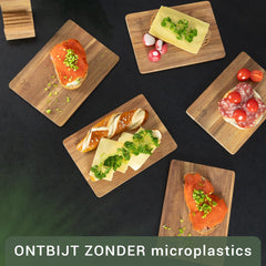 WALDWERK snijplank set van 3 (40x30 / 33x24 / 26x18cm) gemaakt van massief acaciahout - snijplankenset met plankenstandaard - 2 cm dikke houten planken met sapgroef - design snijplankenset