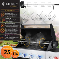 KESSER® RVS Rotisserie - 107cm -  Elektrische draaispit - Zwart