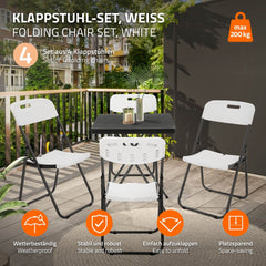 Klapstoelen - Vouwstoelen - Set van 4 - Eettafelstoelen - Wit - ECD Germany