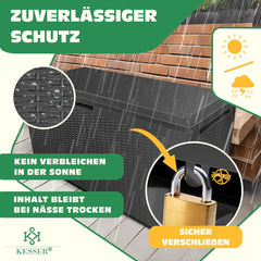 KESSER® Opbergbox 290L - Inklapbaare - Tuinkist - Antraciet •