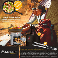 KESSER® Raket Stove - Gietijzer Grillpan - Dutch Oven - RVS - Grijs