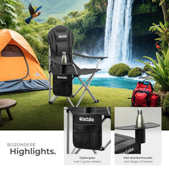 Campingstoel - Visstoel - Vouwstoel - Kampeerstoel - Zwart - Tectake®