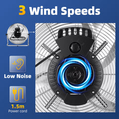 Aigostar Vloerventilator - Chroom - Ø 51 cm - 3 snelheden - 100W