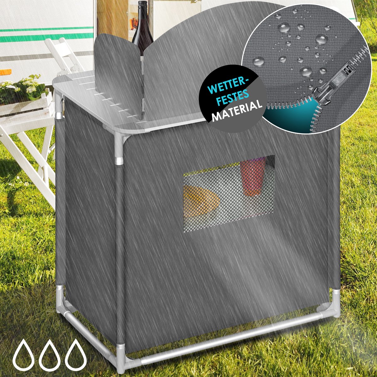 KESSER® Campingkeuken Opvouwbaar - Kampeerkeuken - Grijs