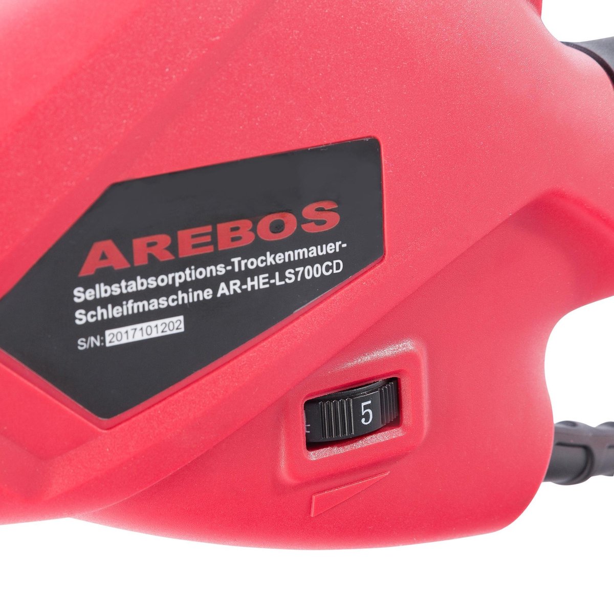 AREBOS Schuurmachine - Langnek Schuurmachine - Wandschuurmachine - Plafondschuurmachine - 710W - 225 mm