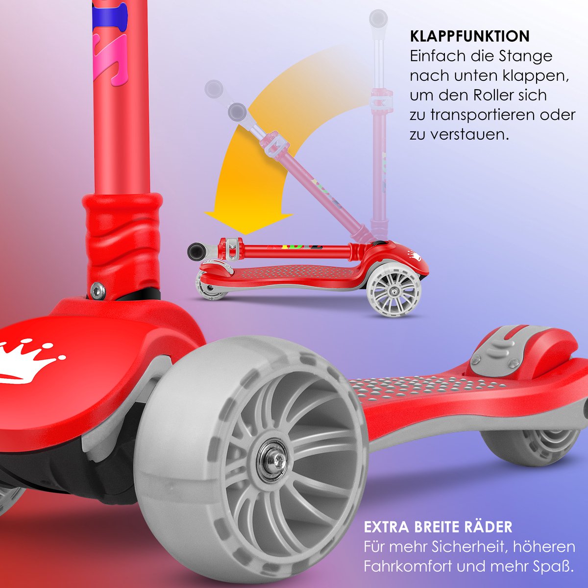 Kinderstep - Verstelbaar - Vouwbaar - Rood - KIDIZ®