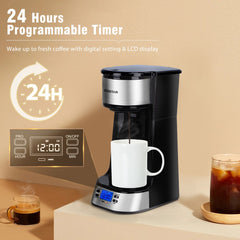 Aigostar Koffiezetapparaat - Filterkoffie - 750W - RVS/Zwart •