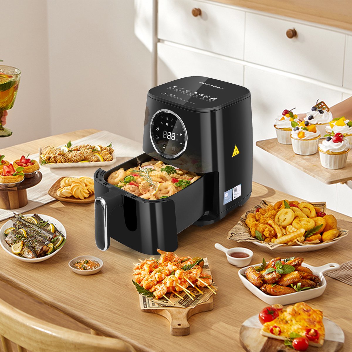 Aigostar Airfryer - Heteluchtfriteuse - 4,2L - 1400W - Zwart
