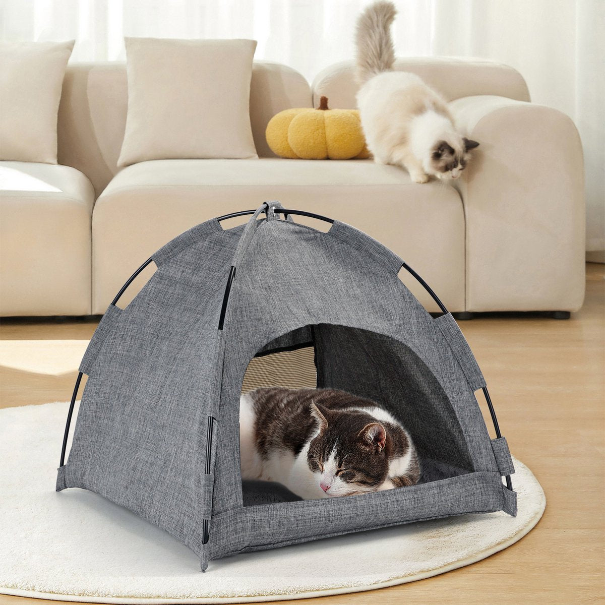 Kattenmand - Kattenhuis - Wigwam - Grijs - Nobleza