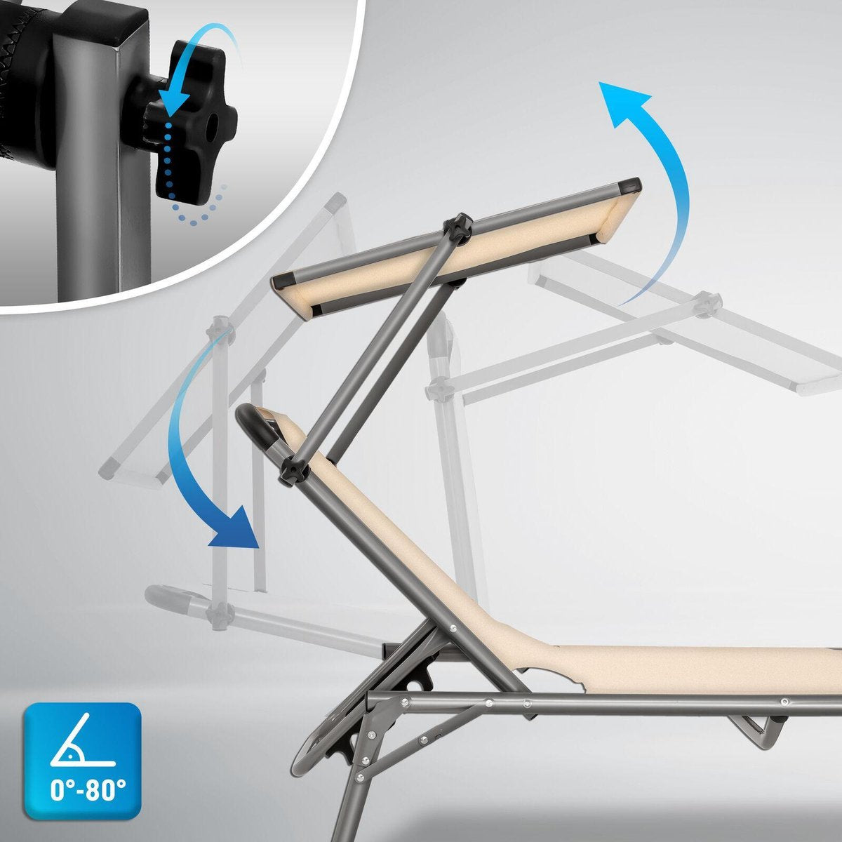 Ligbed - Ligstoel - Zonnebed - Opvouwbaar - Beige - Tillvex®