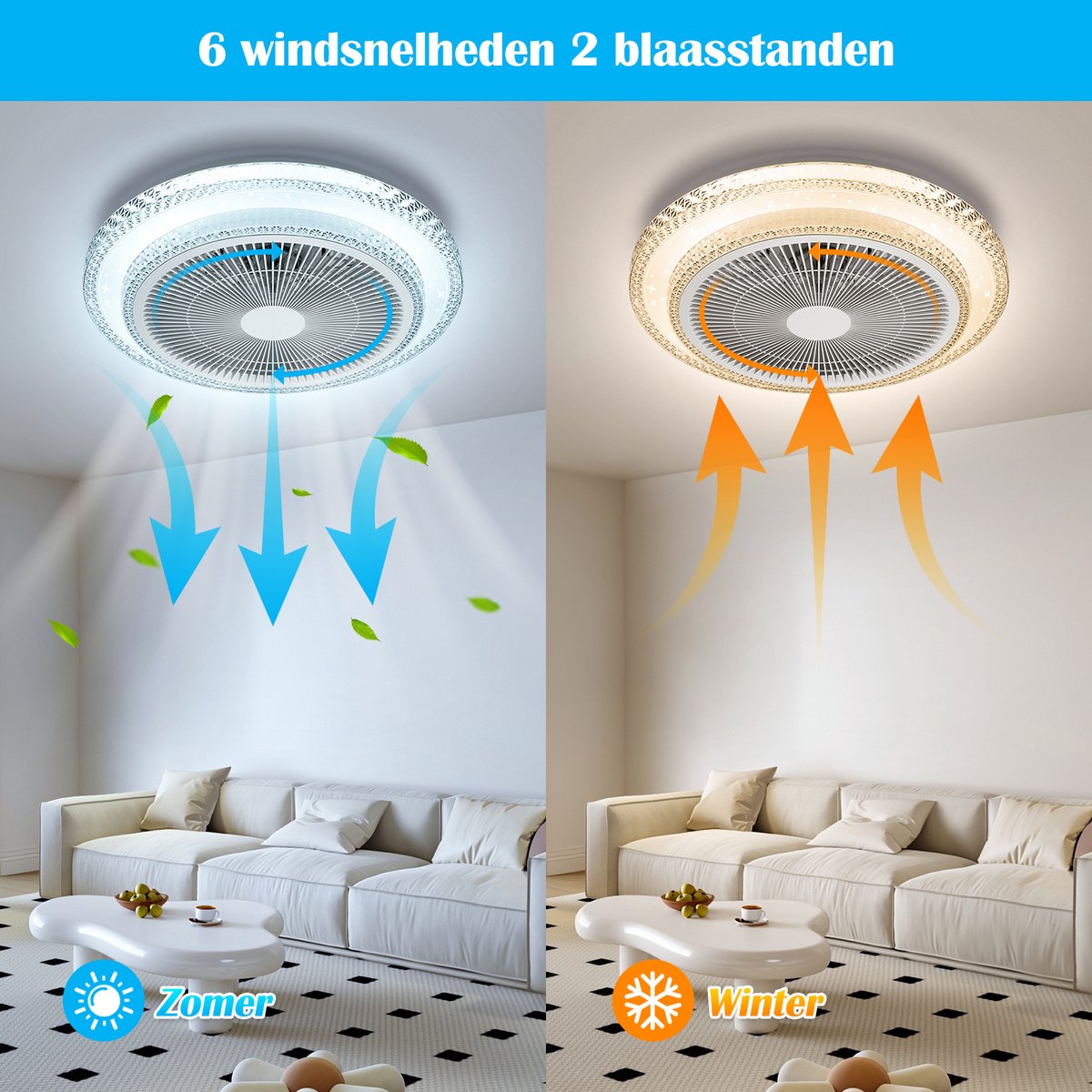 Aigostar Plafondventilator - Verlichting - Ø49cm - Dimbaar - 60W