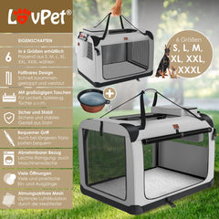 LOVPET® Hondenbench - Hondenbox - Transportbox - 81x58x58 - Lichtgrijs