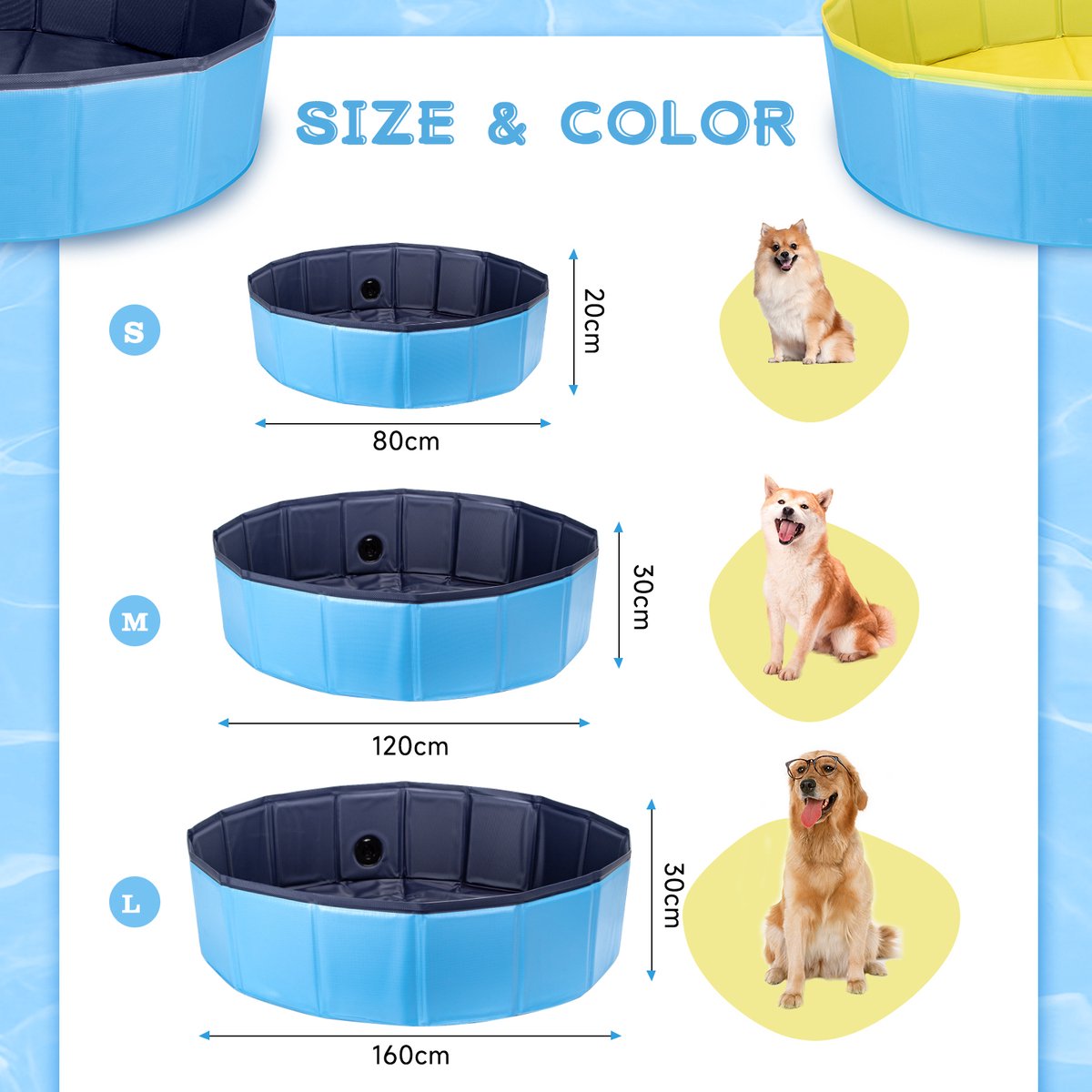 Nobleza Zwembad Hond - Ø160cm - Dierenzwembad - Blauw