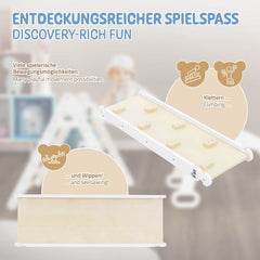 Glijbaan voor Klimdriehoek met 7 Handgrepen om op te hangen 94x32x7 cm Wit Hout Joyz