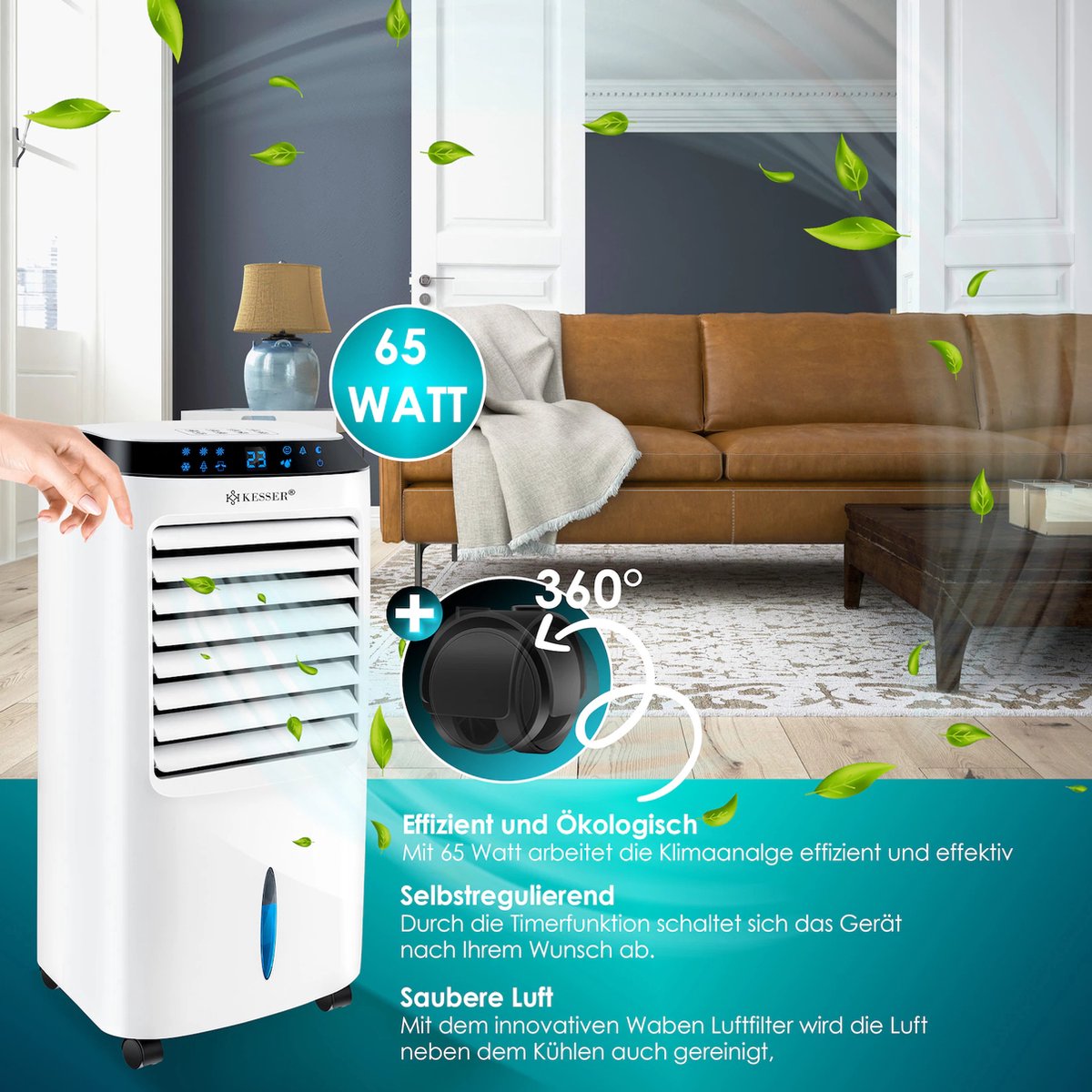 KESSER® 4in1 Mobiele airconditioning - Luchtontvochtiger - Wit •