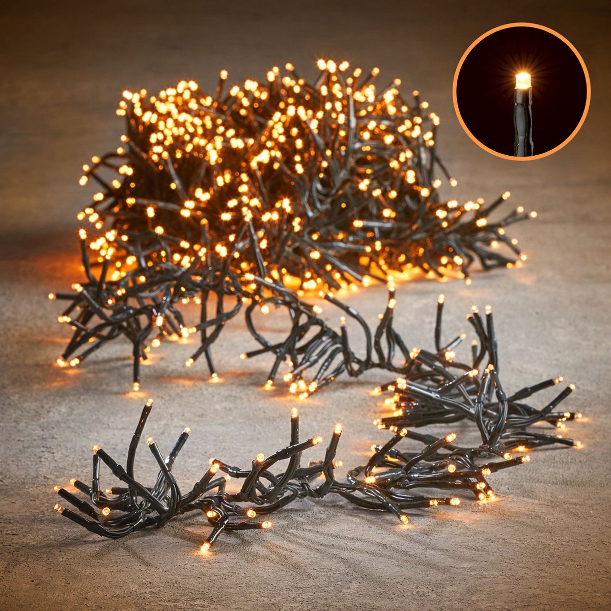 Aigostar LED lichtsnoer - Kerstverlichting - 250 LED - 10 meter - IP44 - warm wit - Kerstboomverlichting - Voor binnen en buiten